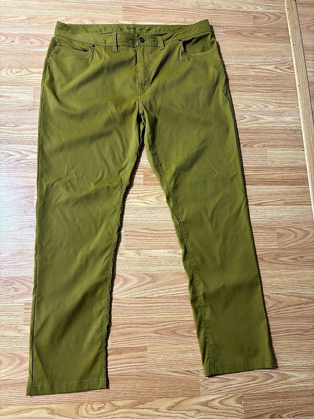 prAna Stretch Zion 5-Pocket Slim Pant Green Waist 40/32